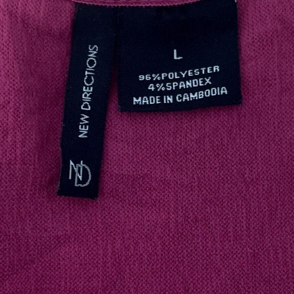 New Directions Fuchsia Dressy Textured Tank Top Satin Trim Size Large - Picture 4 of 5
